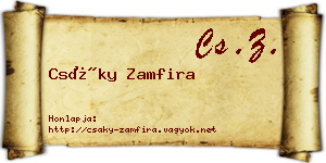 Csáky Zamfira névjegykártya
